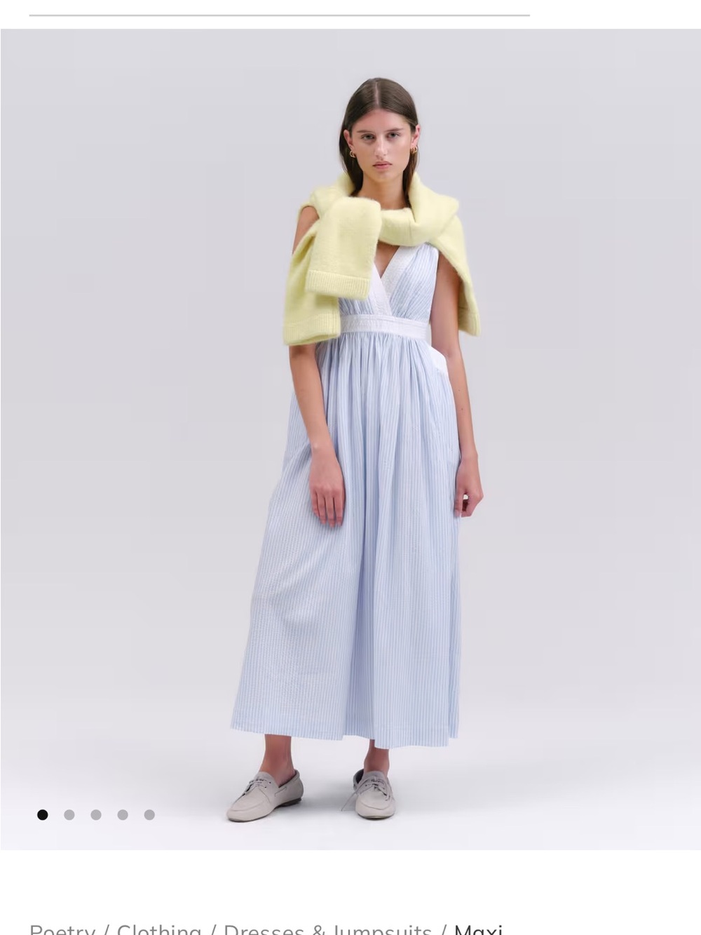 Sandro seersucker striped long dress